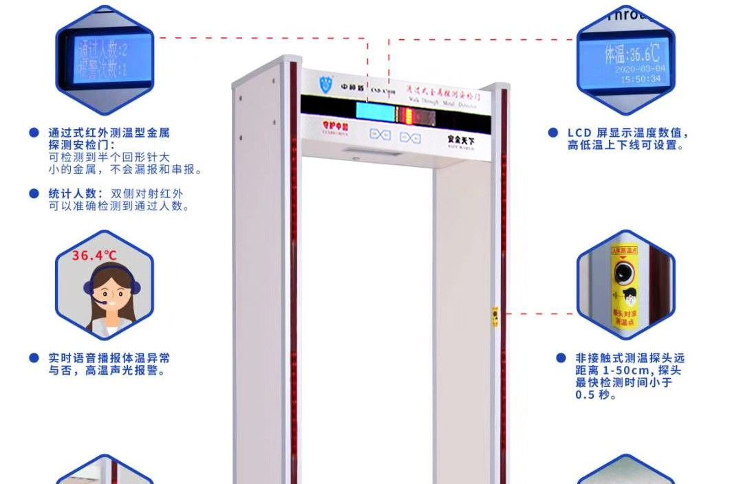 CSD-A9500紅外測(cè)溫金屬探測(cè)安檢門(mén)（含金屬探測(cè)）
